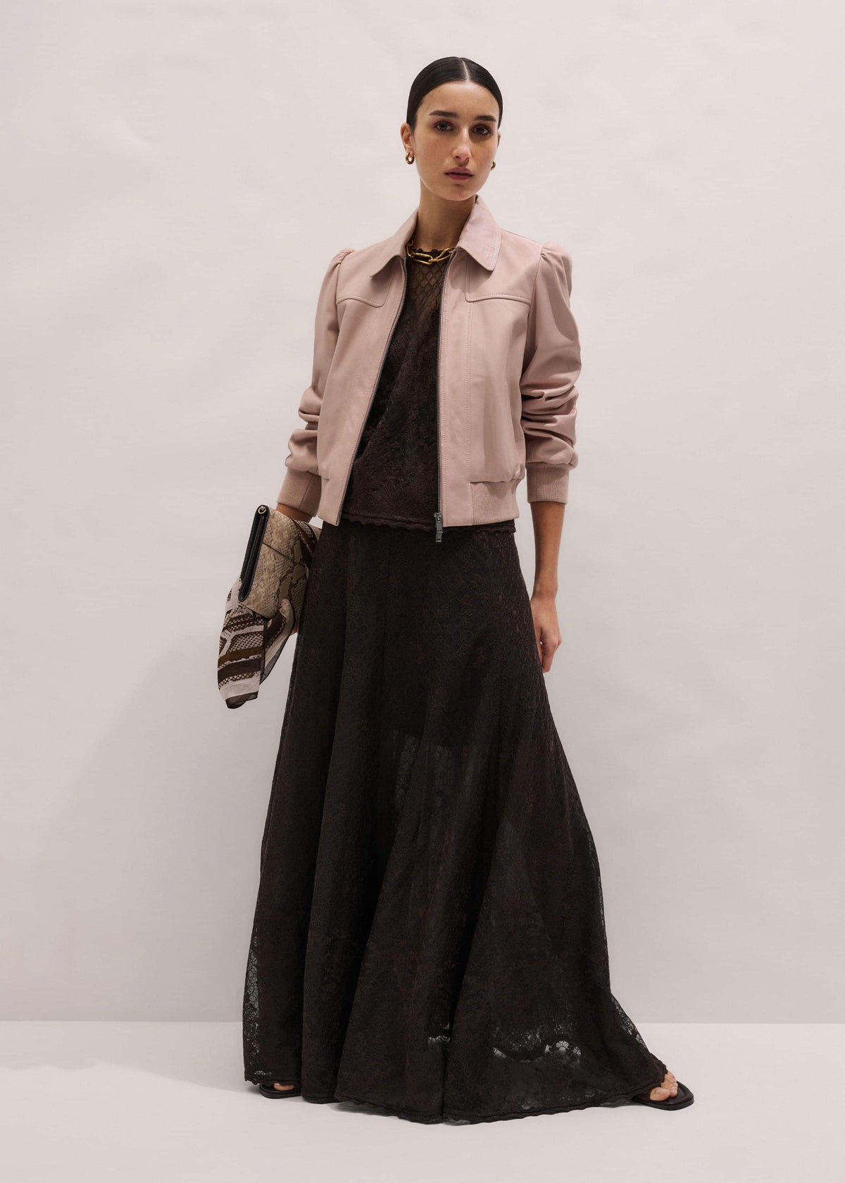 ME+EM Clothing Pink Luxe Feminine Bomber Jacket