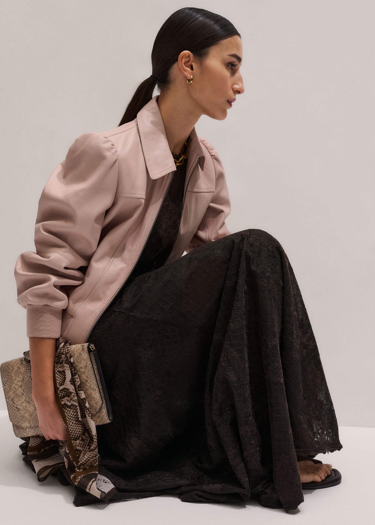 ME+EM Clothing Pink Luxe Feminine Bomber Jacket