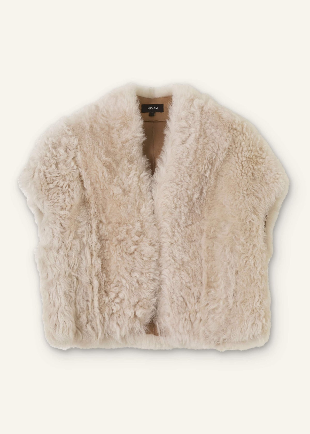 ME+EM Clothing Cream Shearling Evening Layering Shrug