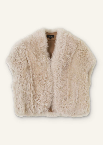 ME+EM Clothing Cream Shearling Evening Layering Shrug