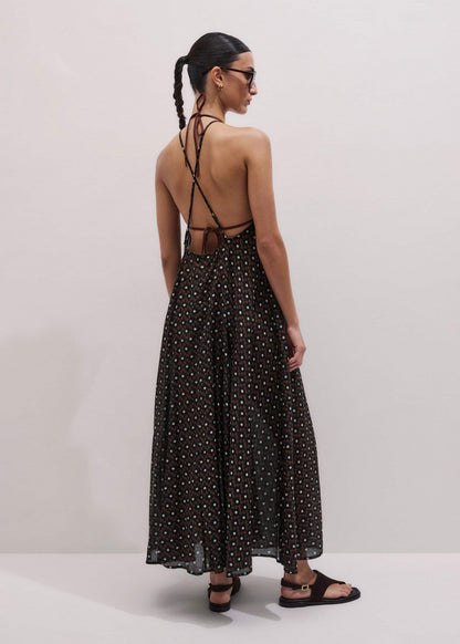 ME+EM Clothing Black Halter Maxi Beach Dress