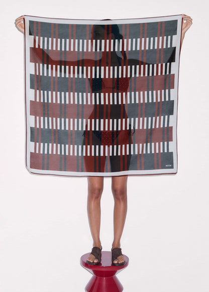ME+EM Clothing|Accessories Cinnamon Brown Stripe Summer Scarf
