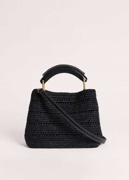 ME+EM Clothing|Accessories Black Raffia Mini Day Bag