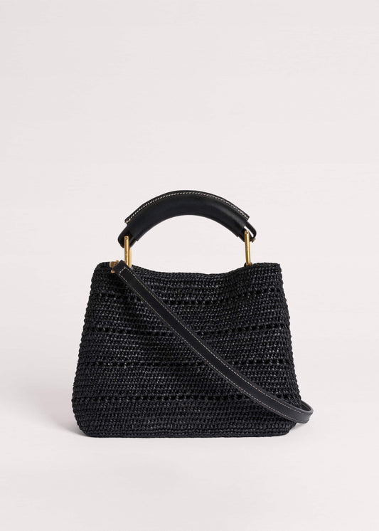 ME+EM Clothing|Accessories Black Raffia Mini Day Bag