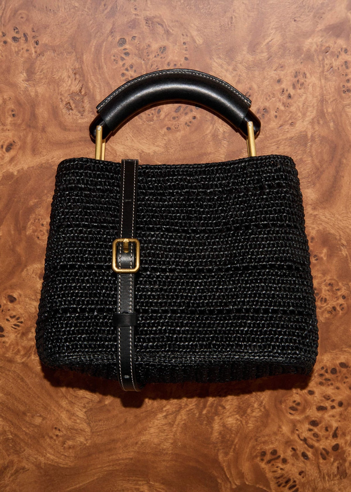 ME+EM Clothing|Accessories Black Raffia Mini Day Bag