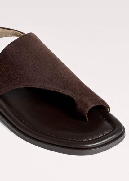 ME+EM Clothing|Accessories Brown Asymmetric Toe Loop Sandal