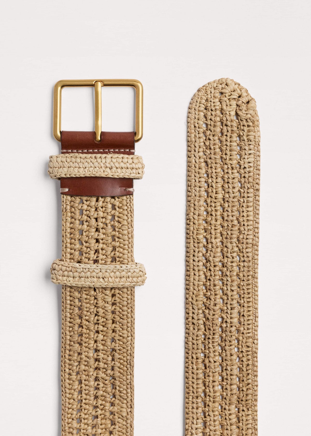 ME+EM Clothing|Accessories Tan Raffia Wide Summer Belt