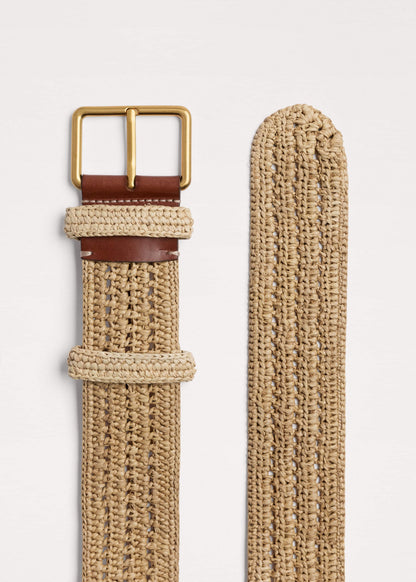 ME+EM Clothing|Accessories Tan Raffia Wide Summer Belt