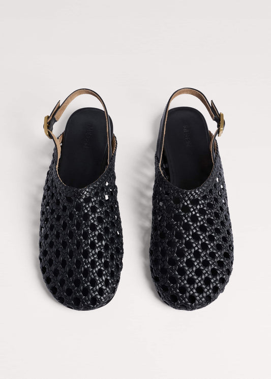 ME+EM Clothing|Accessories Black Woven Slingback Shoe
