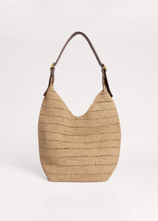 ME+EM Clothing Tan Raffia Carry All Summer Bag