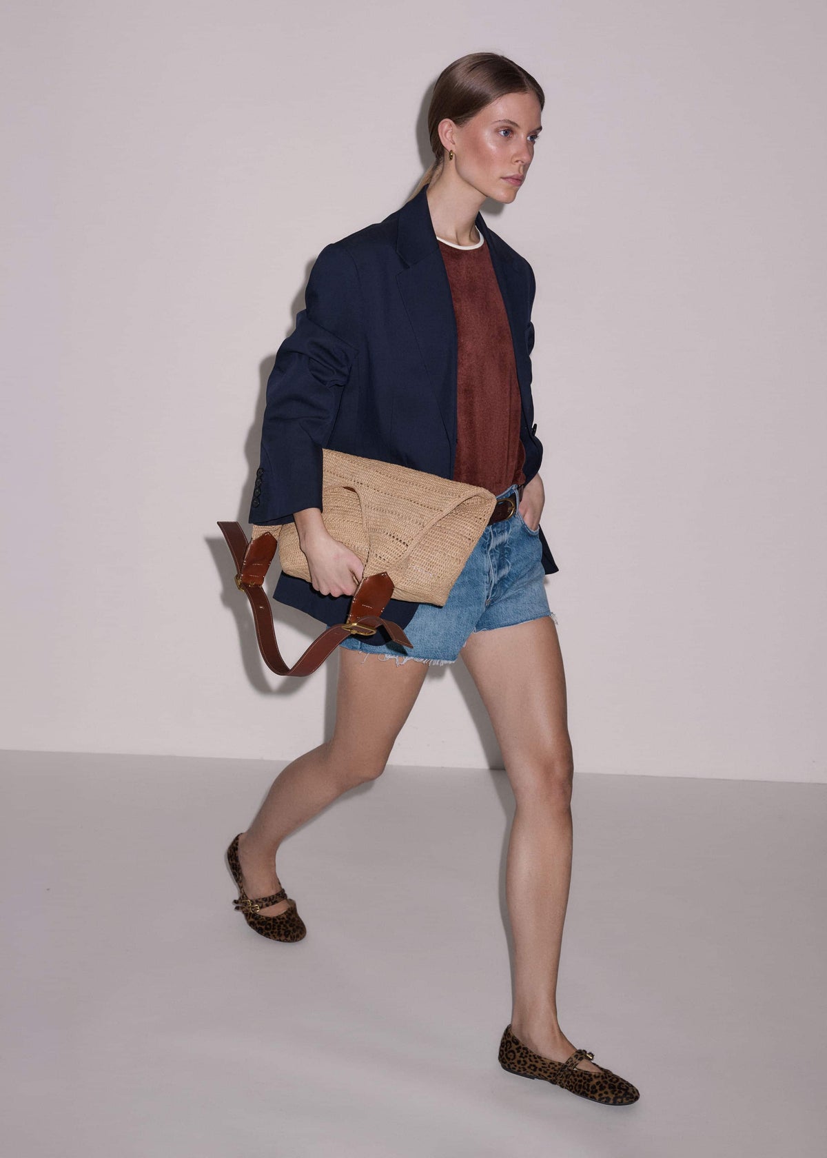 ME+EM Clothing Tan Raffia Carry All Summer Bag