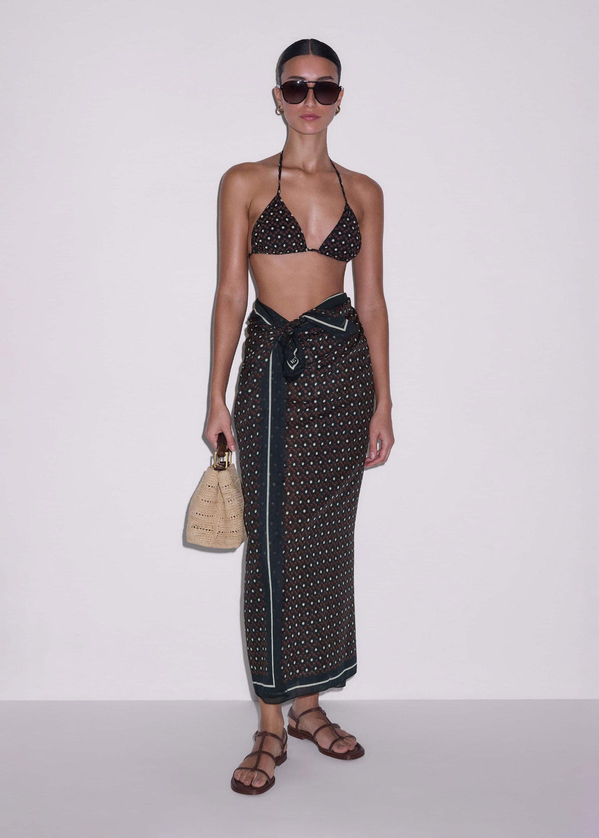 ME+EM Clothing Black Geometric Sarong