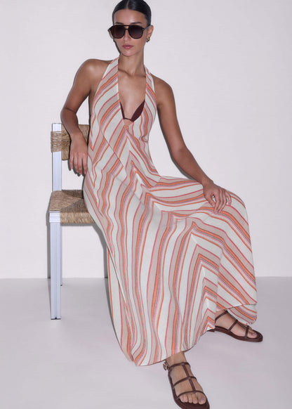 ME+EM Clothing Pink Halter Maxi Beach Dress