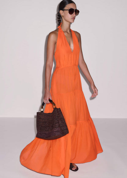 ME+EM Clothing Orange Tiered Maxi Beach Dress