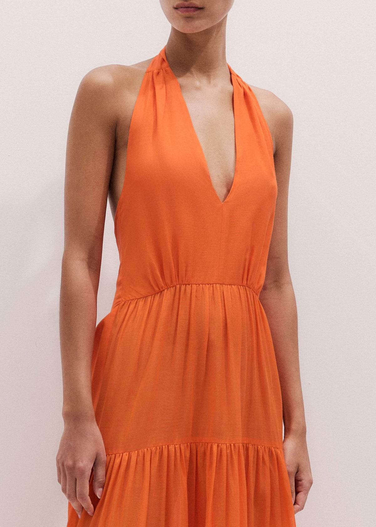 ME+EM Clothing Orange Tiered Maxi Beach Dress
