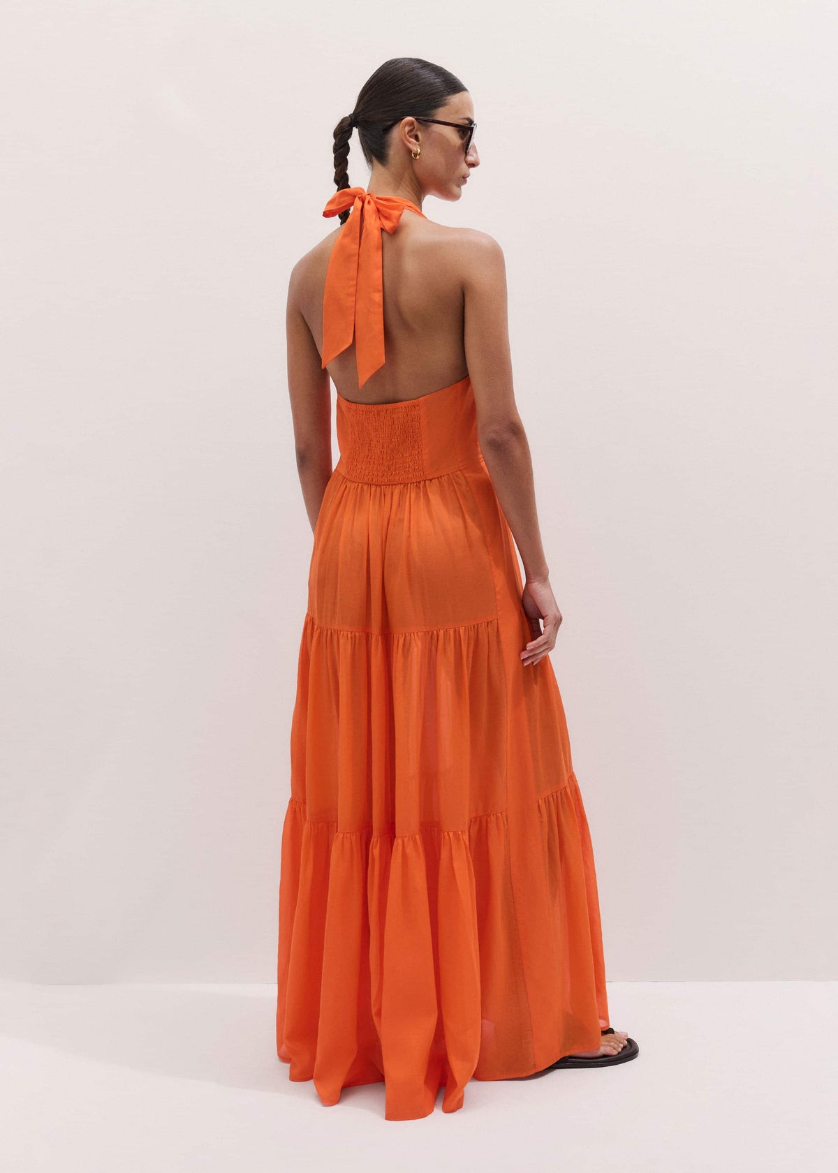ME+EM Clothing Orange Tiered Maxi Beach Dress