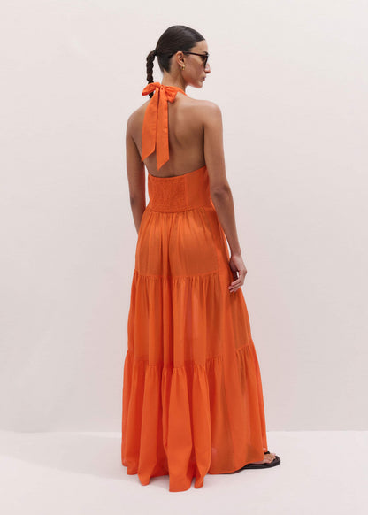 ME+EM Clothing Orange Tiered Maxi Beach Dress