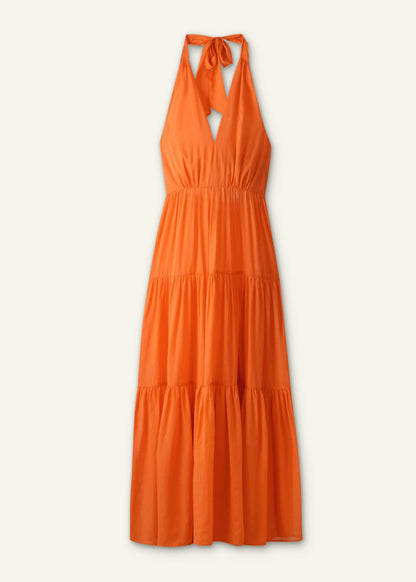 ME+EM Clothing Orange Tiered Maxi Beach Dress