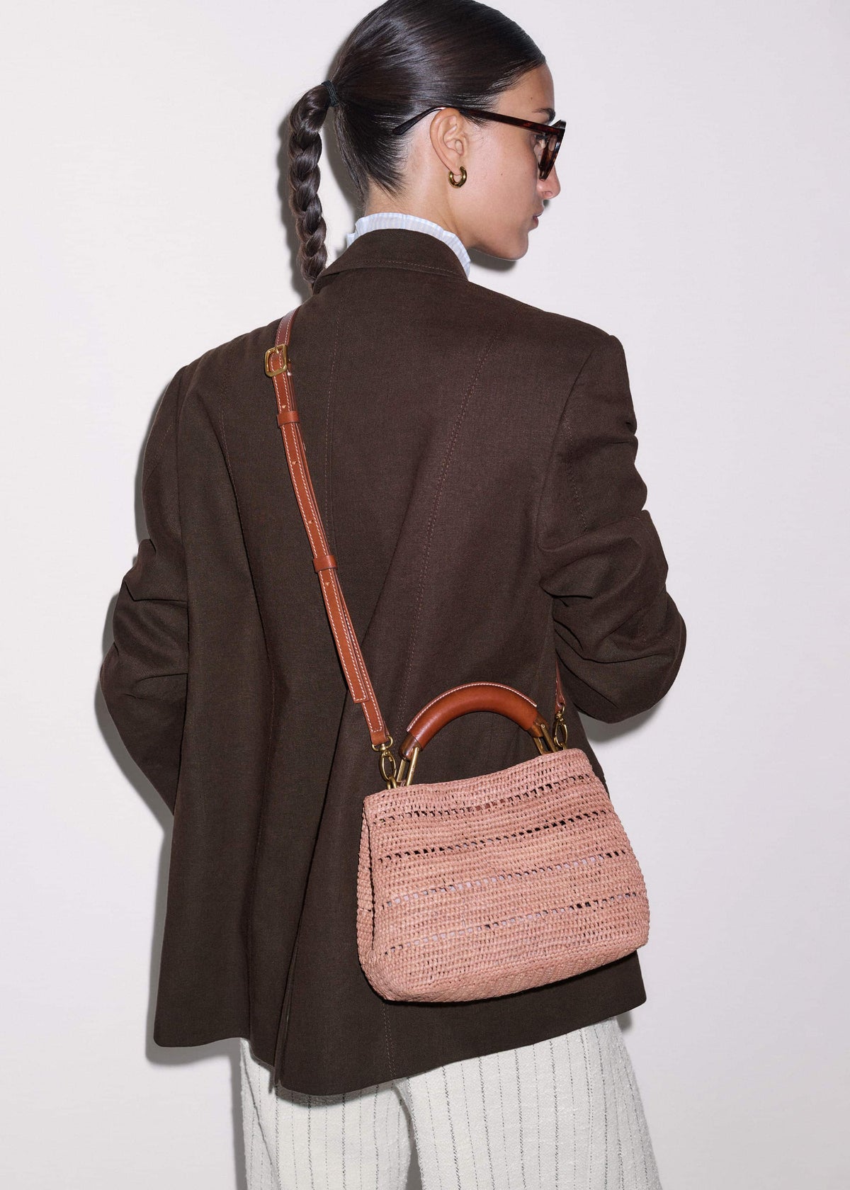 ME+EM Clothing|Accessories Pink Raffia Mini Day Bag