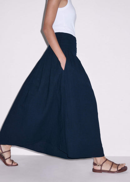 ME+EM Clothing Navy Cheesecloth Relaxed Maxi Skirt