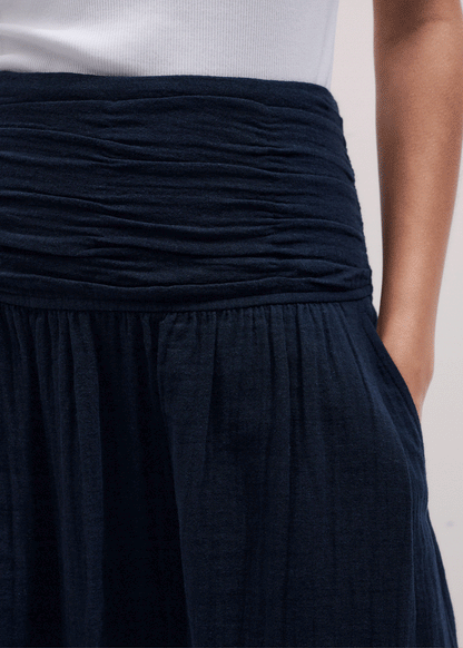 ME+EM Clothing Navy Cheesecloth Relaxed Maxi Skirt