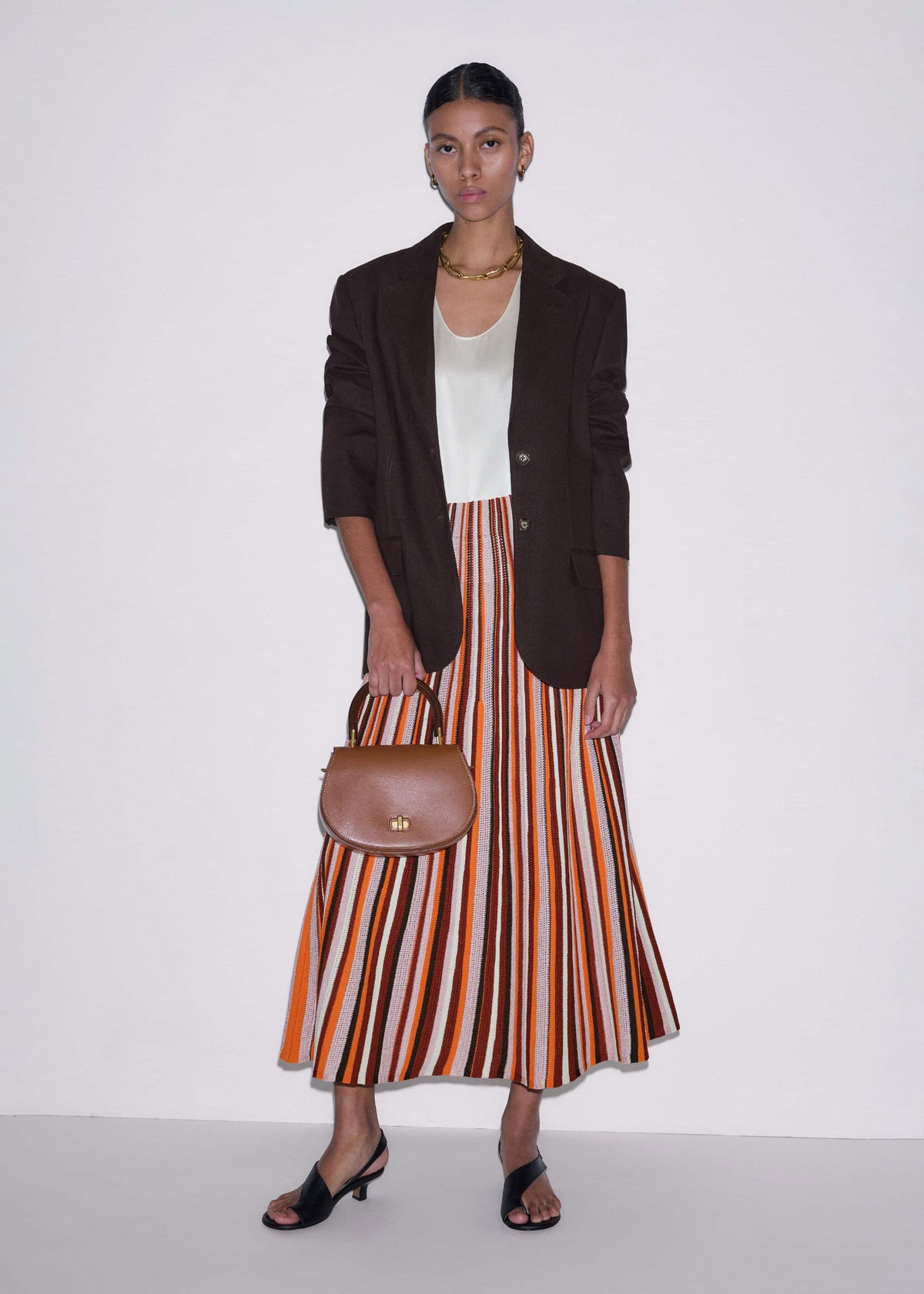 ME+EM Clothing Cinnamon Stripe Knit Maxi Skirt