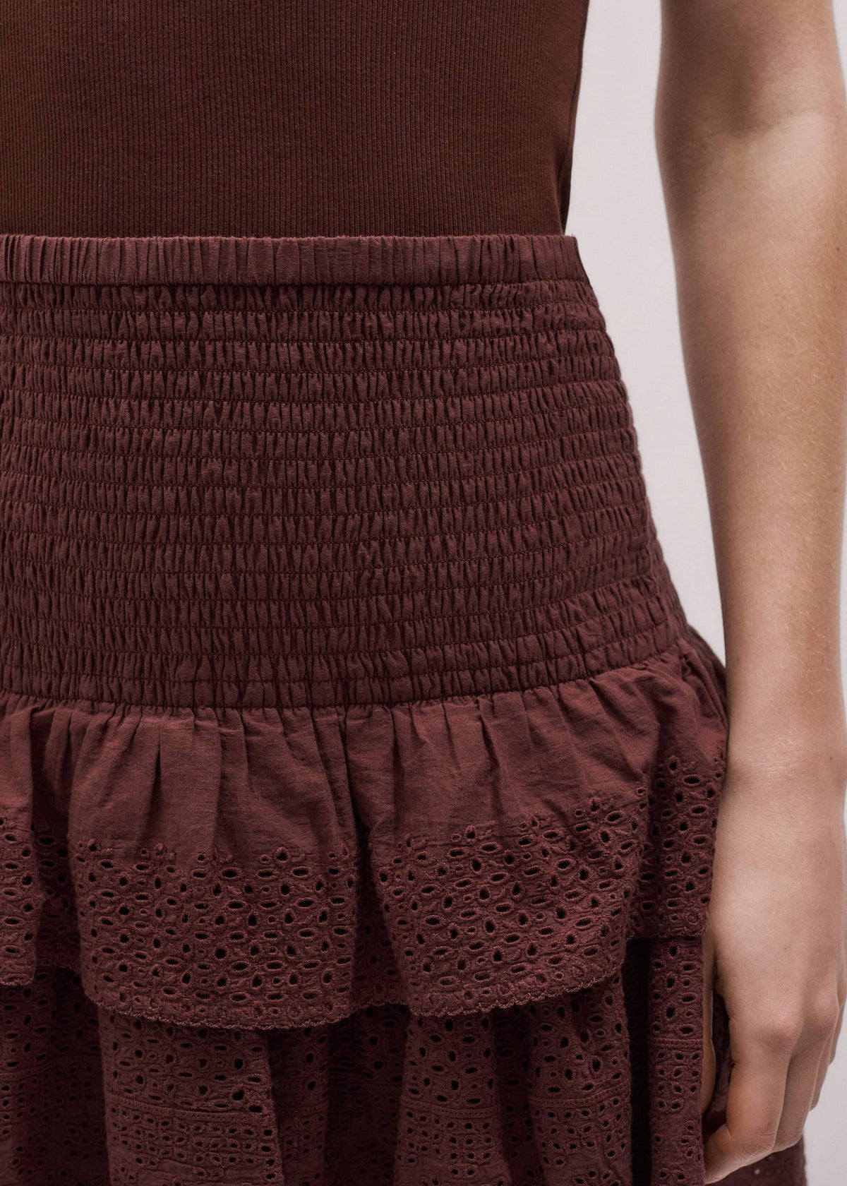 ME+EM Clothing Cinnamon Shirred Mini Skirt