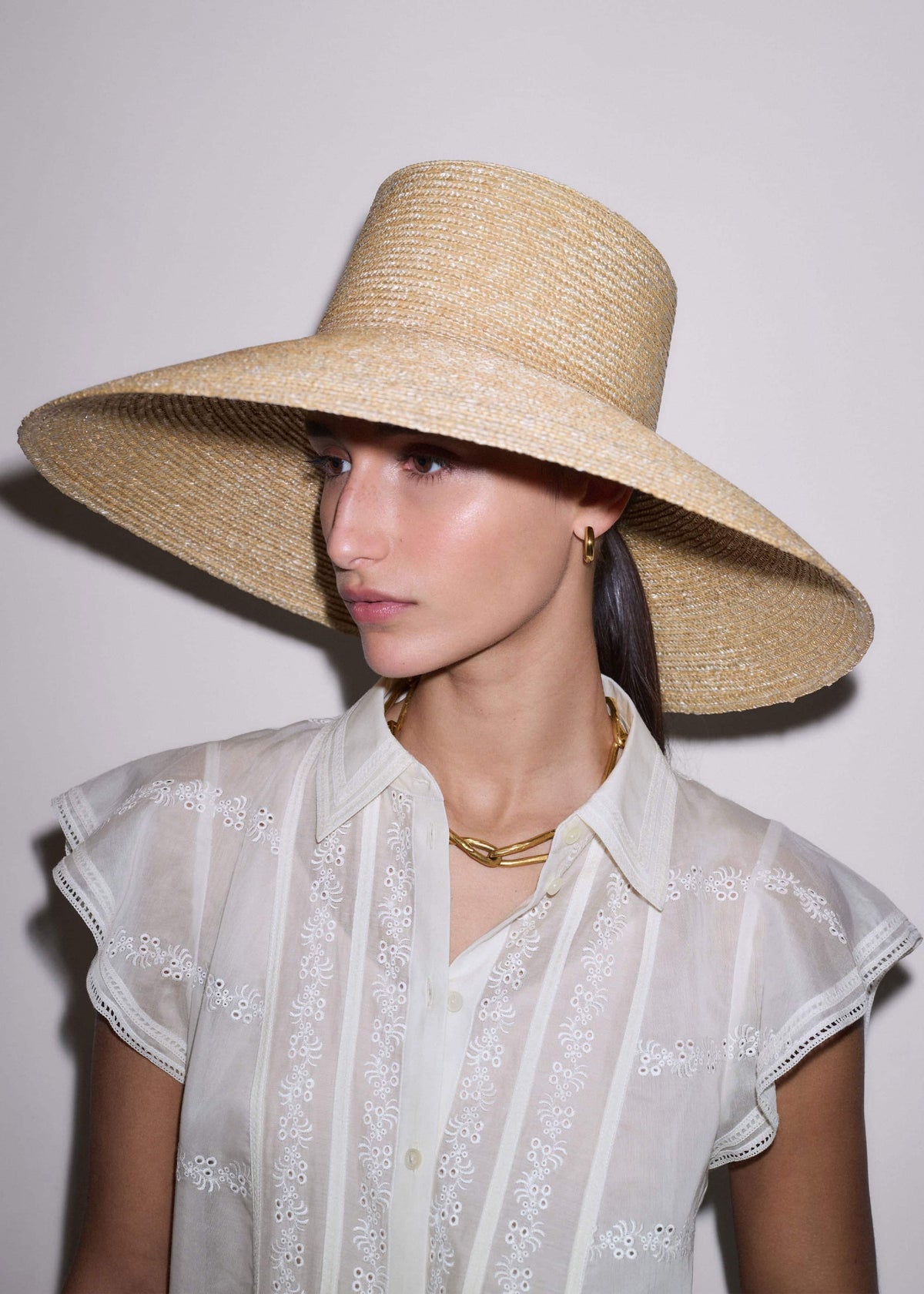 ME+EM Clothing|Accessories Natural Maxi Wide Straw Hat