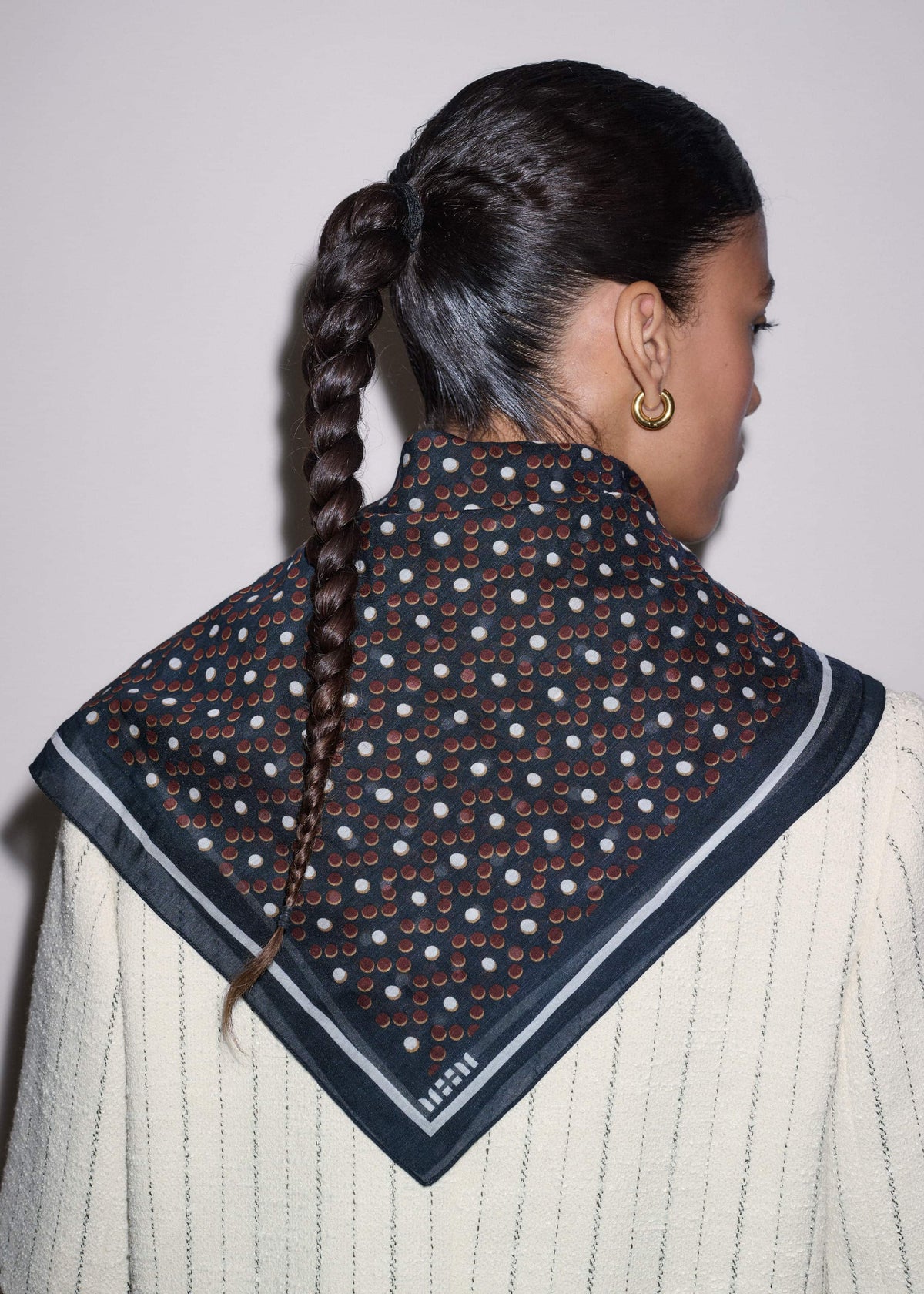 ME+EM Clothing|Accessories Black Dotted Border Scarf