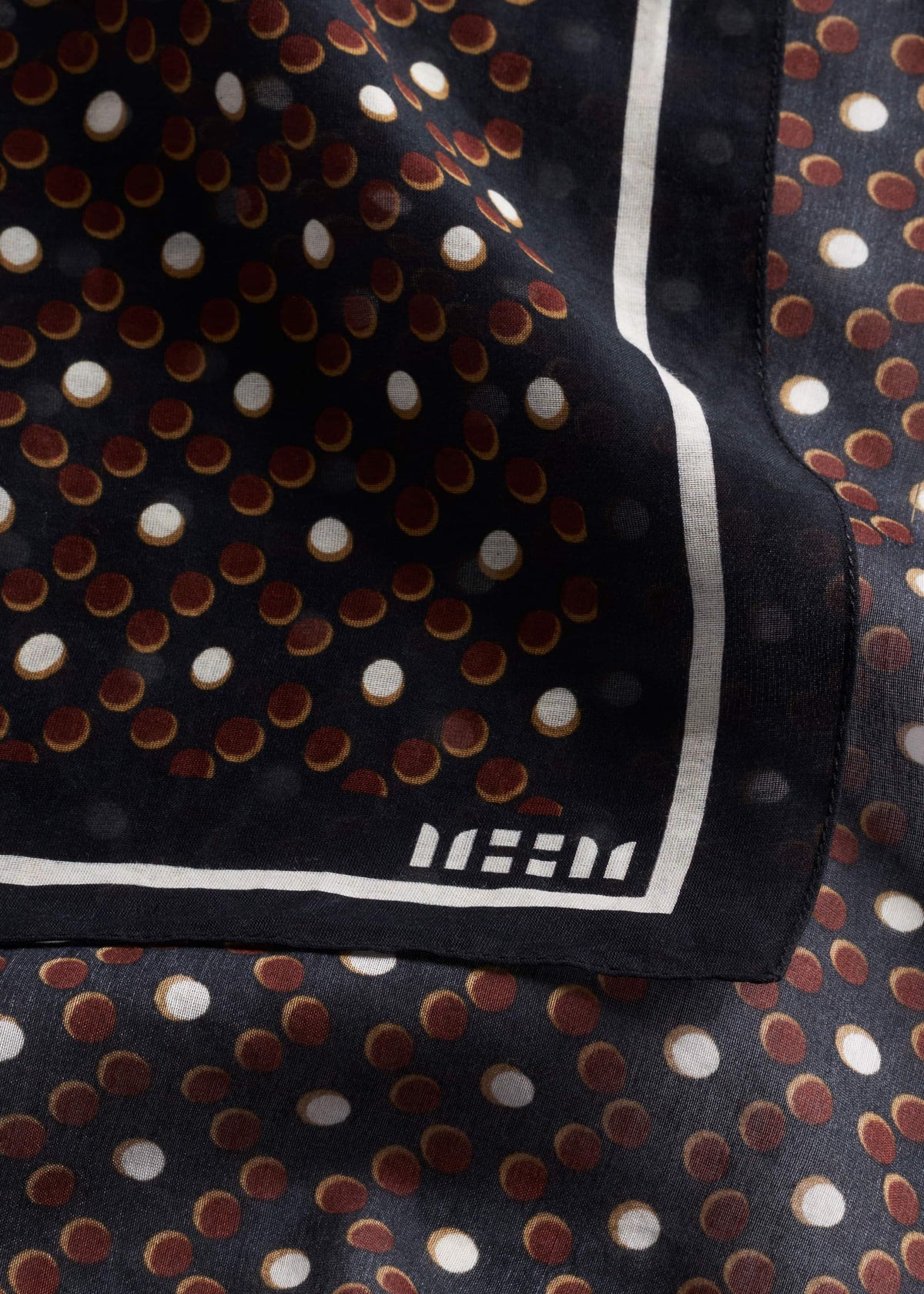 ME+EM Clothing|Accessories Black Dotted Border Scarf