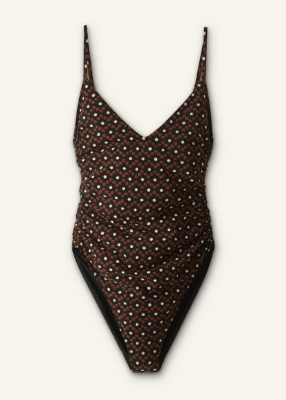 ME+EM Clothing Cinnamon Brown Ruched Swimsuit