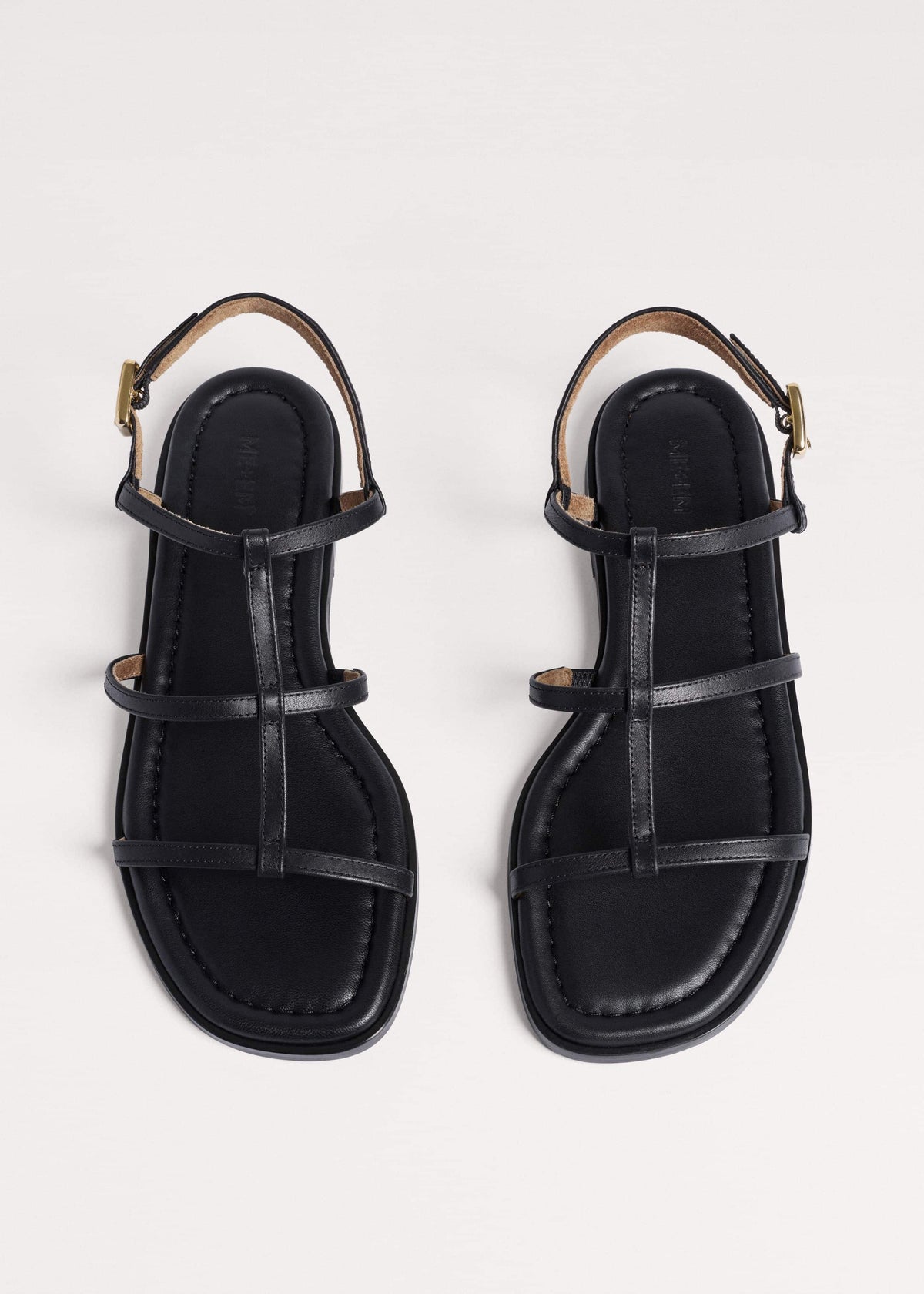 ME+EM Clothing|Accessories Black Caged Flat Sandal