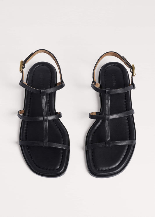 ME+EM Clothing|Accessories Black Caged Flat Sandal