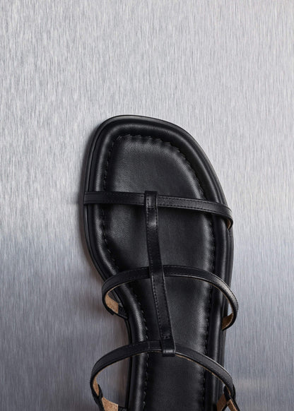 ME+EM Clothing|Accessories Black Caged Flat Sandal
