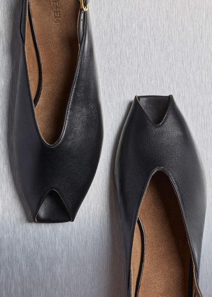 ME+EM Clothing|Accessories Black Peep Toe Flat