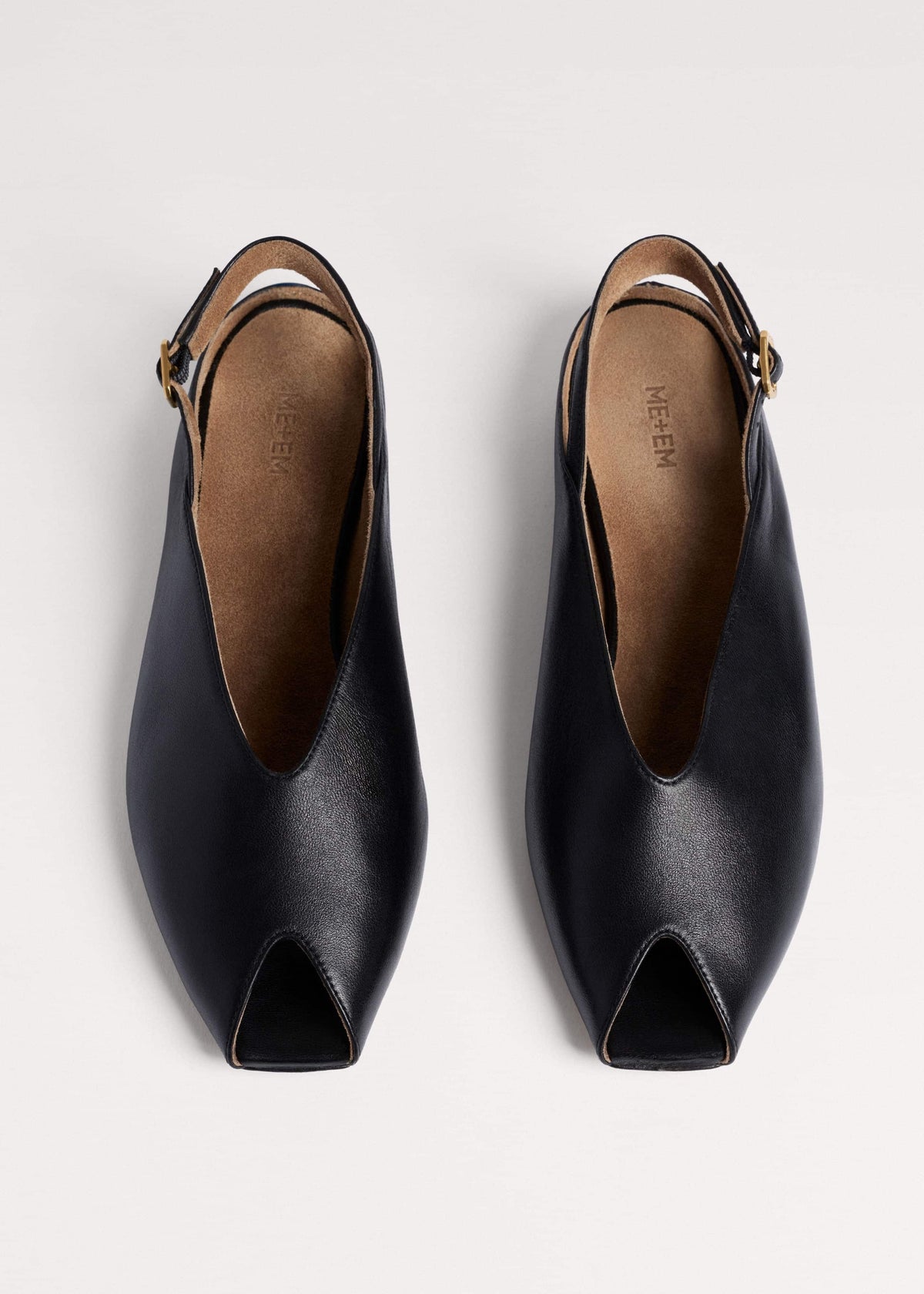 ME+EM Clothing|Accessories Black Peep Toe Flat