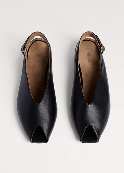 ME+EM Clothing|Accessories Black Peep Toe Flat