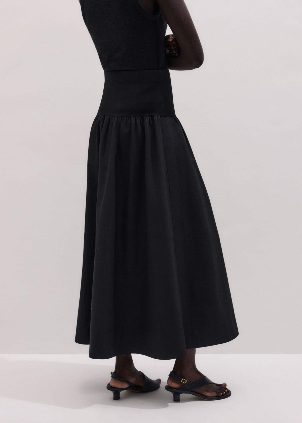 ME+EM Clothing Black Mixed Media Maxi Skirt