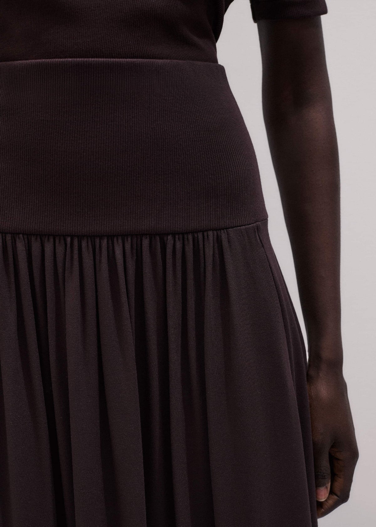 ME+EM Clothing Brown Soft Sculpt Maxi Skirt