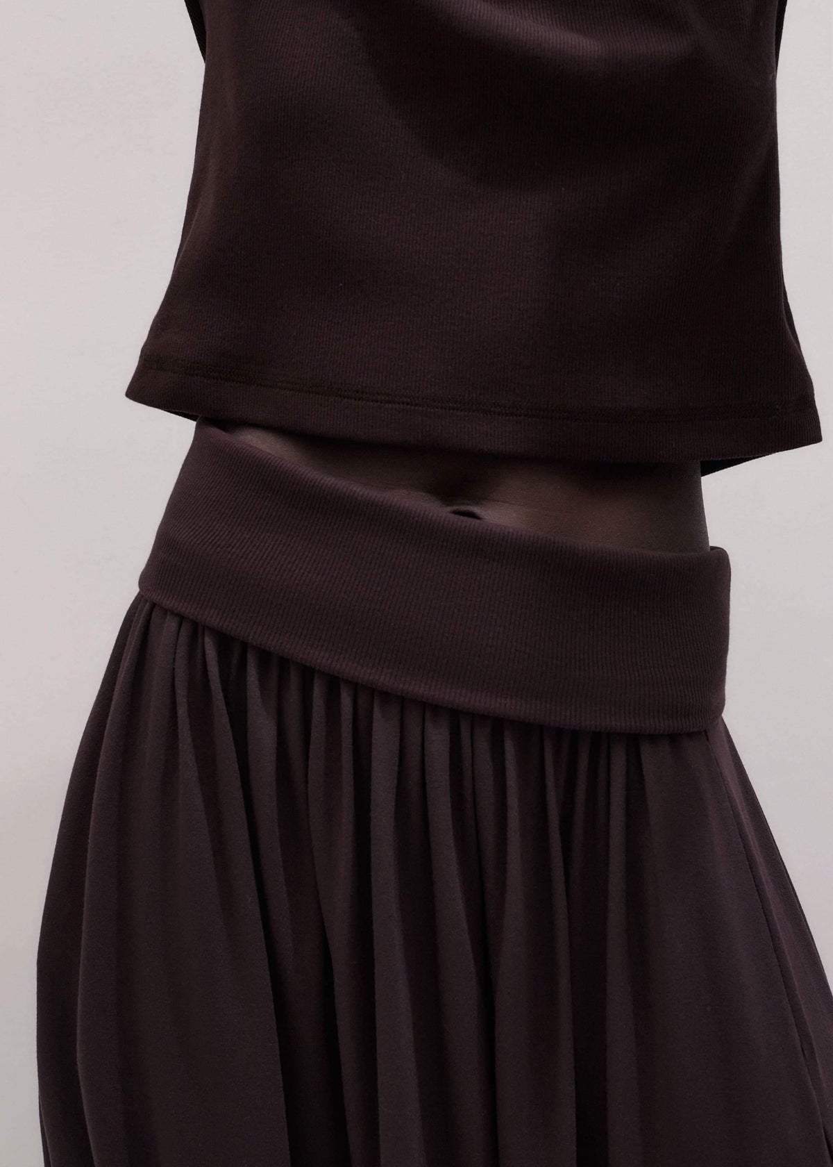 ME+EM Clothing Brown Soft Sculpt Maxi Skirt