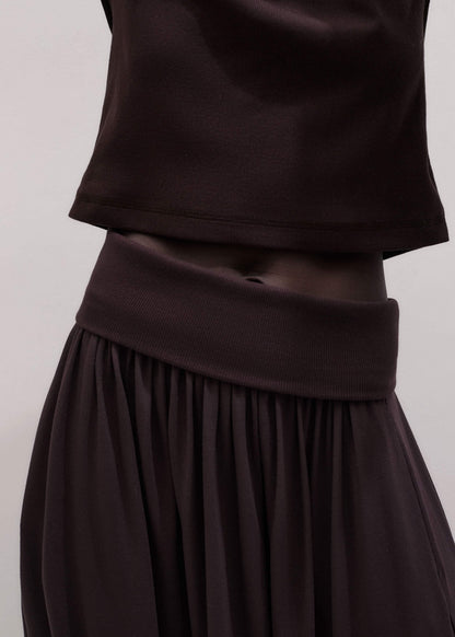 ME+EM Clothing Brown Soft Sculpt Maxi Skirt