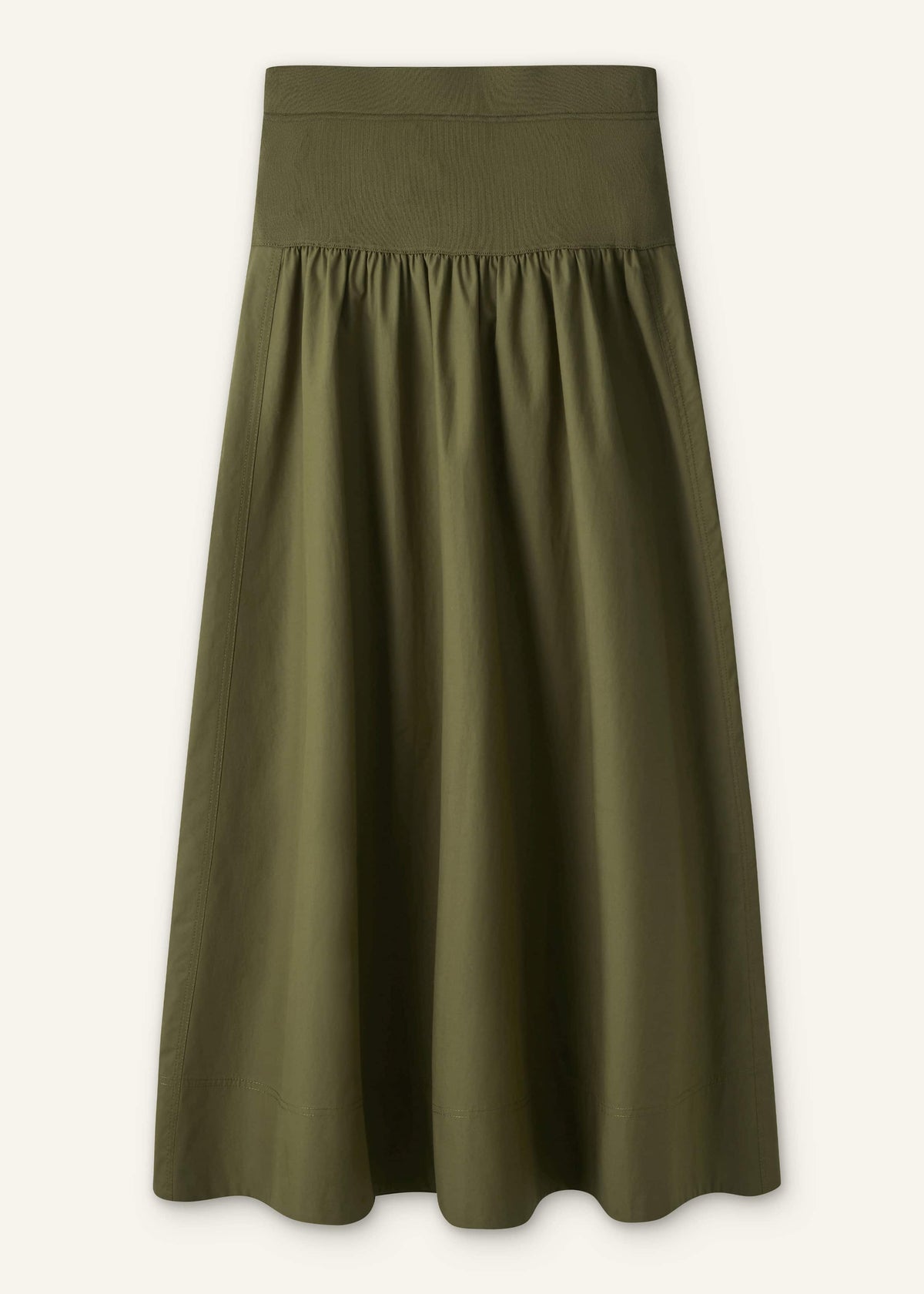 ME+EM Clothing Olive Green Mixed Media Maxi Skirt