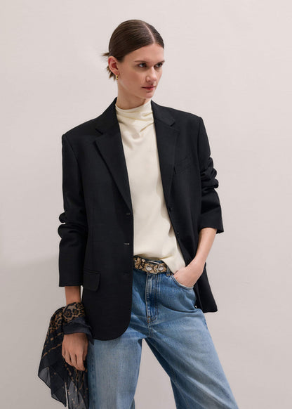 ME+EM Clothing Cream Silk Elevated Cowl Neck Top