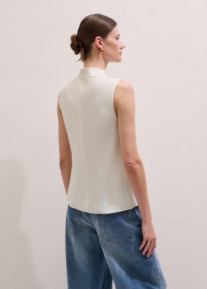 ME+EM Clothing Cream Silk Elevated Cowl Neck Top