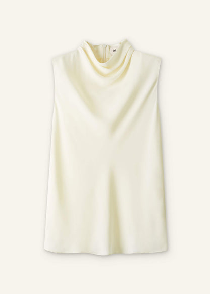 ME+EM Clothing Cream Silk Elevated Cowl Neck Top