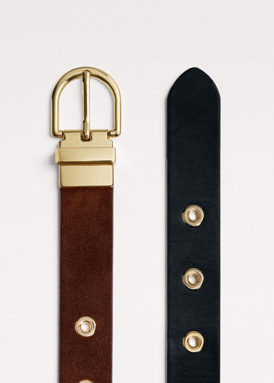 ME+EM Clothing|Accessories Black Reversible Eyelet Belt