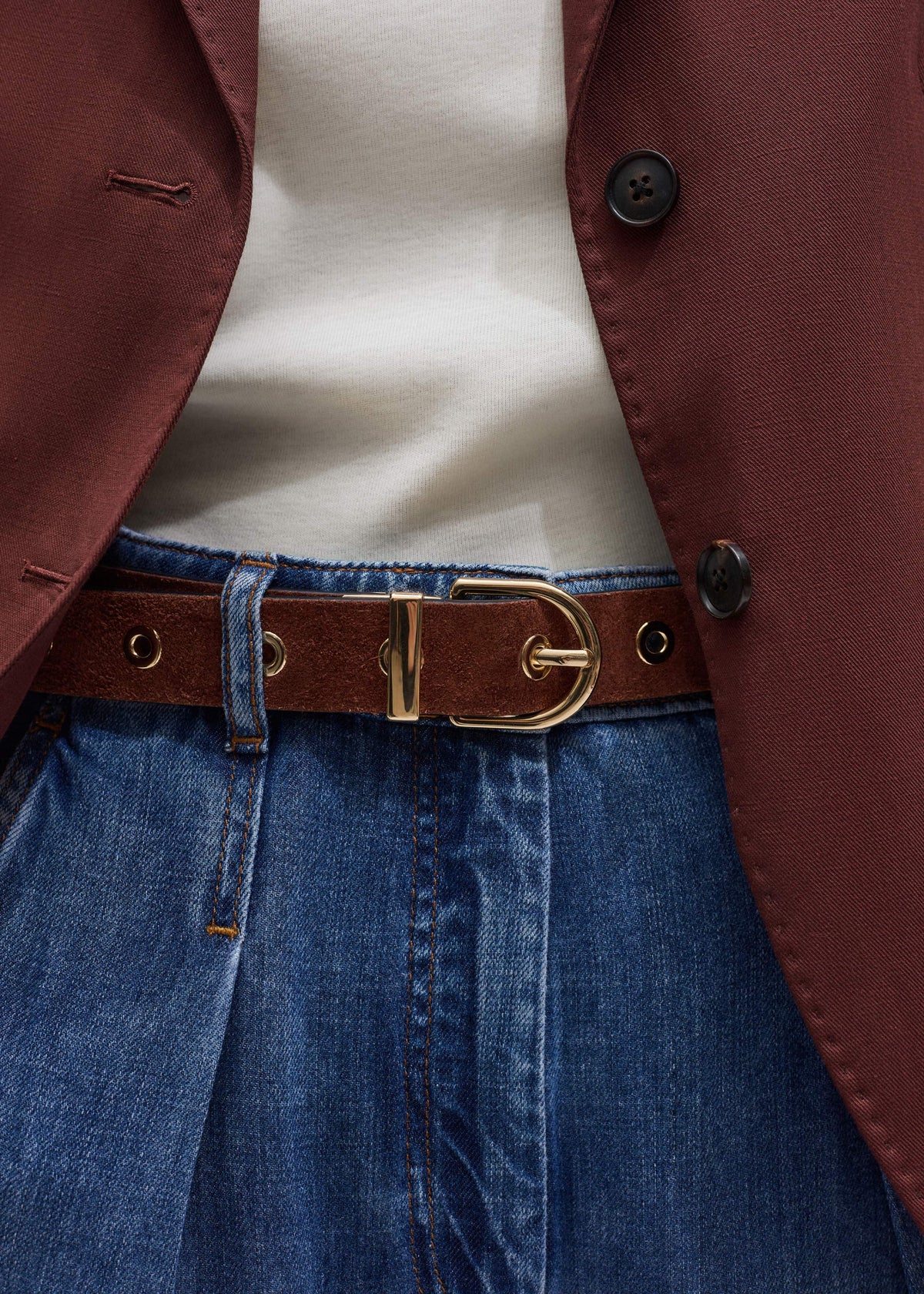 ME+EM Clothing|Accessories Black Reversible Eyelet Belt