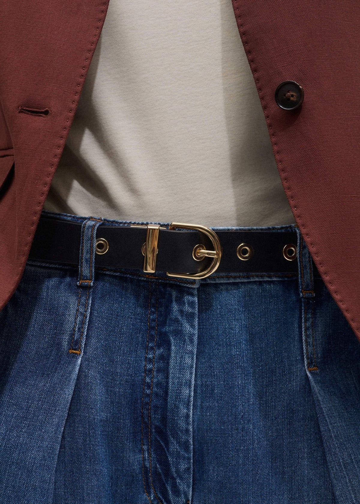 ME+EM Clothing|Accessories Black Reversible Eyelet Belt