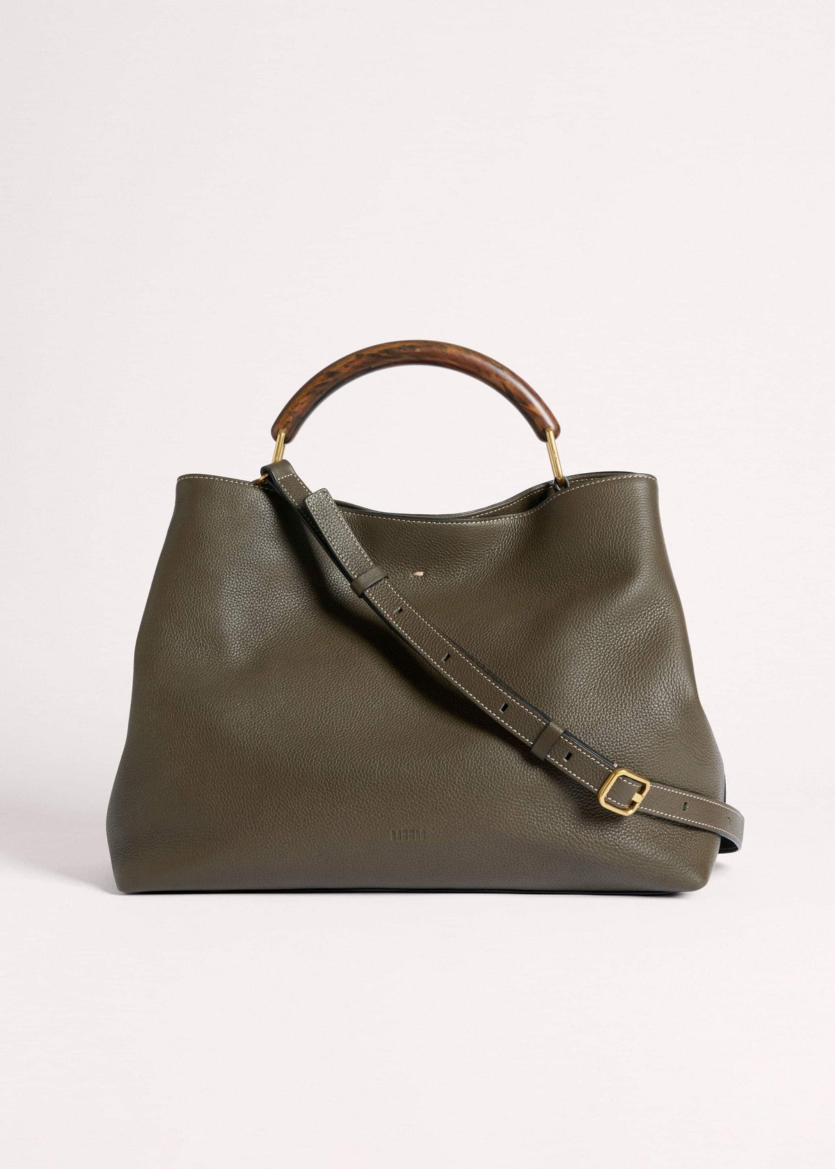 ME+EM Clothing|Accessories Olive Green Leather Soft Constructed Day Bag