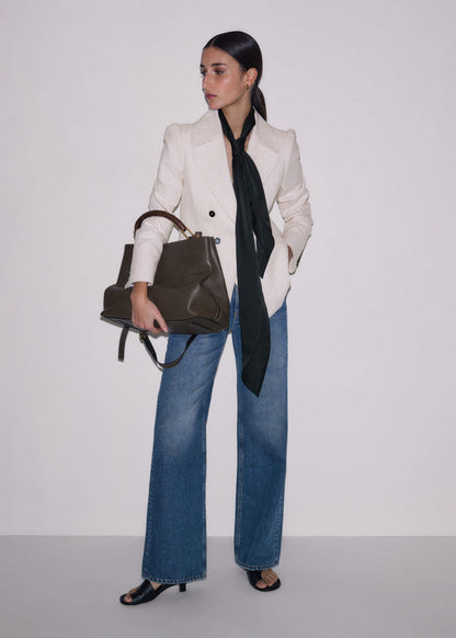 ME+EM Clothing|Accessories Olive Green Leather Soft Constructed Day Bag